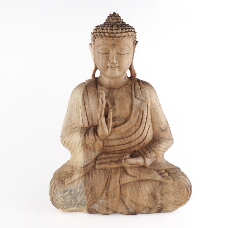 Wooden Statuette Buddha Teaching 50 cm Natural