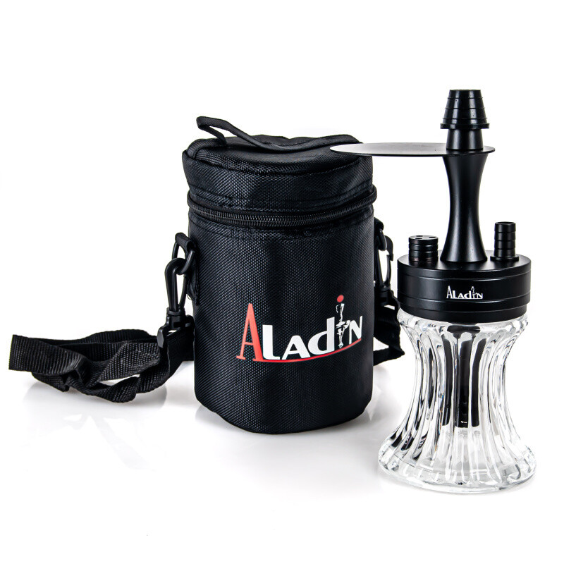 Hookah Aladin 2Go ALU Black 23 cm Clear