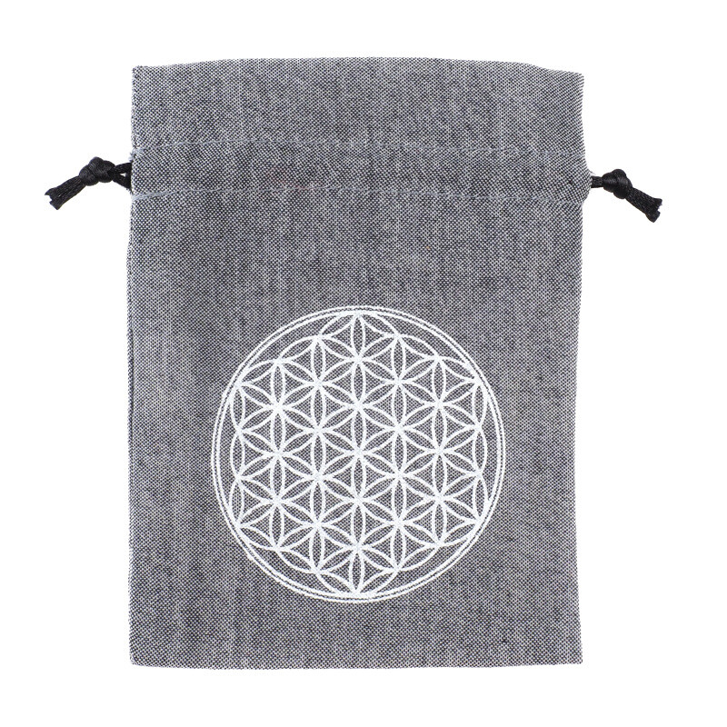 Gift Bag Flower of Life 11 x 14 cm Grey