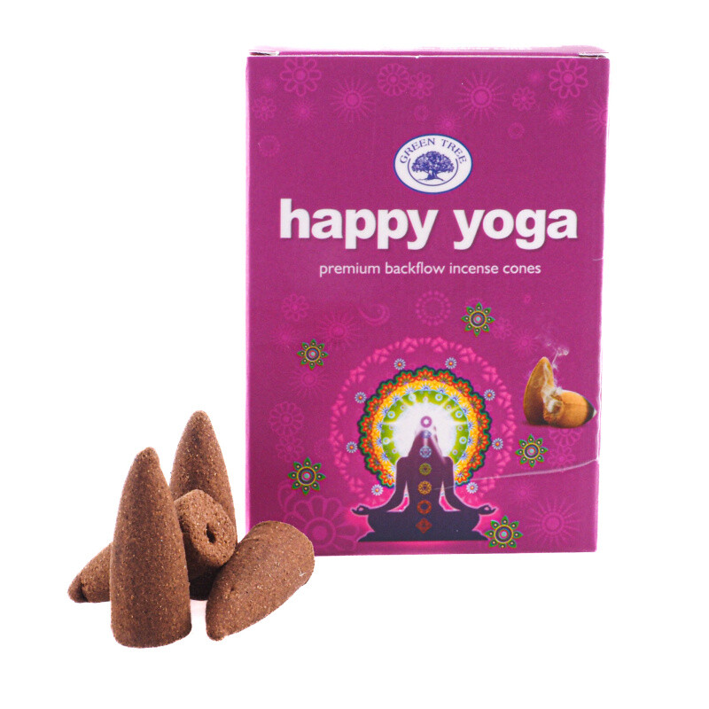 Backflow Incense Cones Green Tree Happy Yoga
