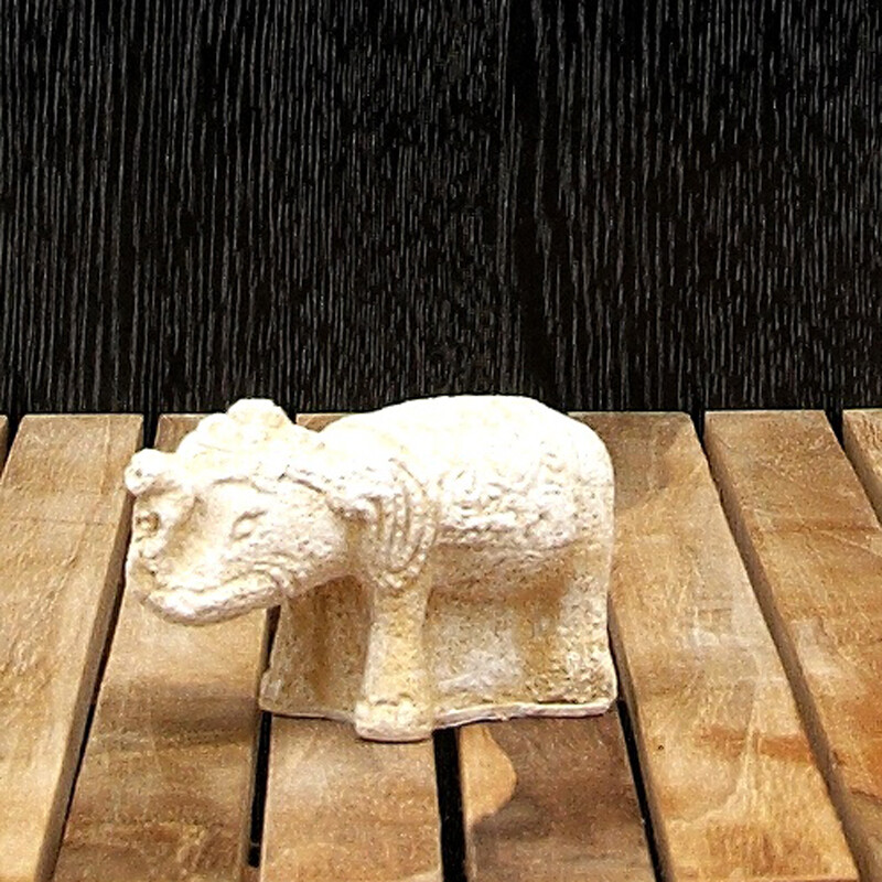 Statuette Stone Elephant 6 cm White