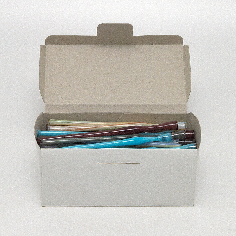 Glass Pipe Coloured Hemp 14 cm Box 50 pcs