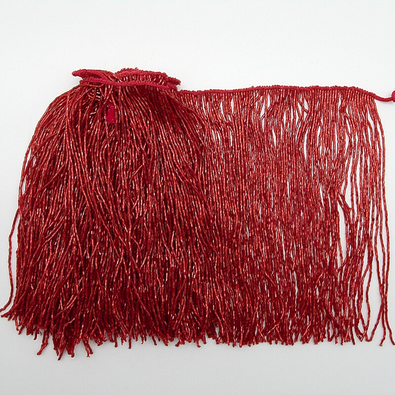 Fringe Beaded 20cm Red
