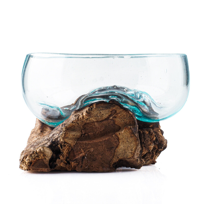 Glass Bowl on Driftwood Small 04