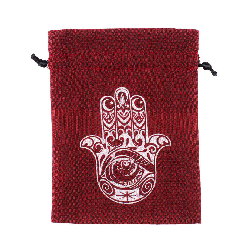 Gift Bag Hamsa 11 x 14 cm Wine Red