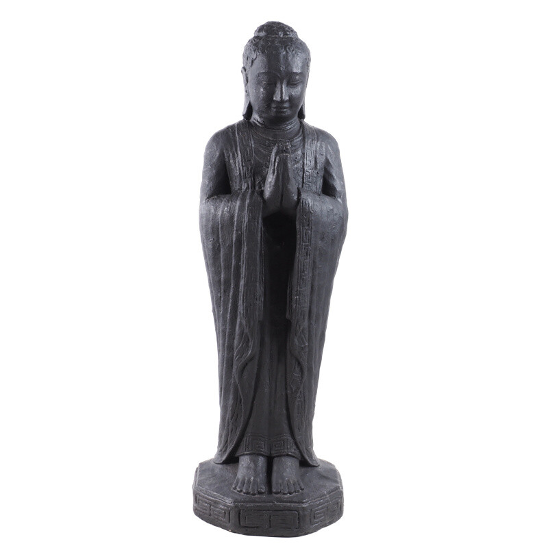 Concrete Statue Buddha Namaste 62 cm Black