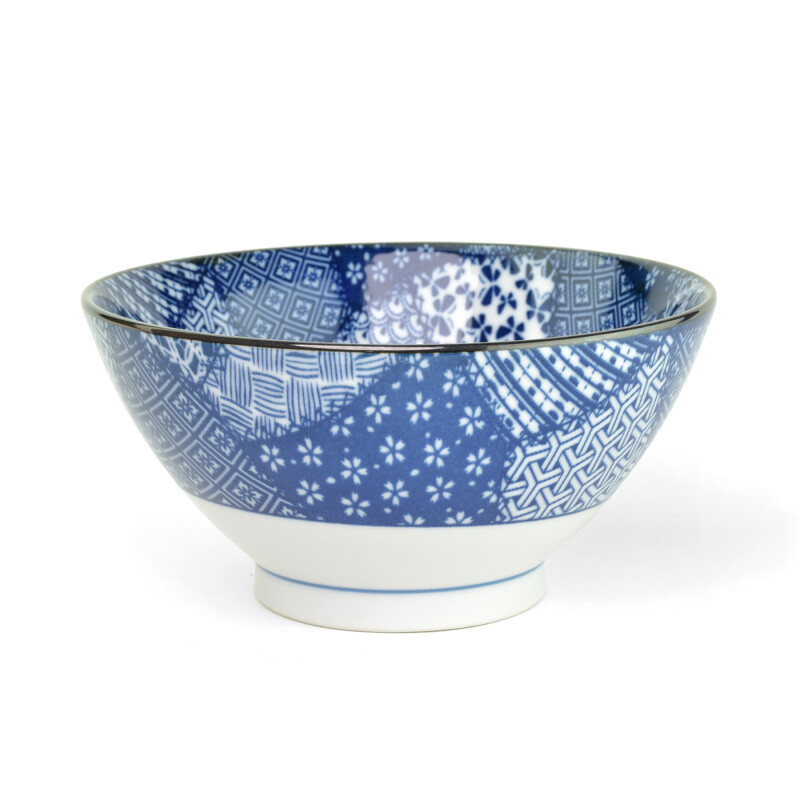 Porcelain Bowl Japan Blue Patchwork 18 cm