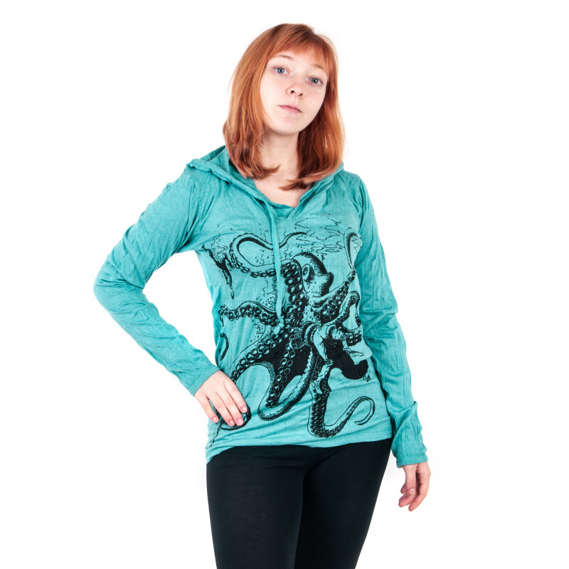 T-shirt Ladies' SURE Octopus Long Sleeve S Green