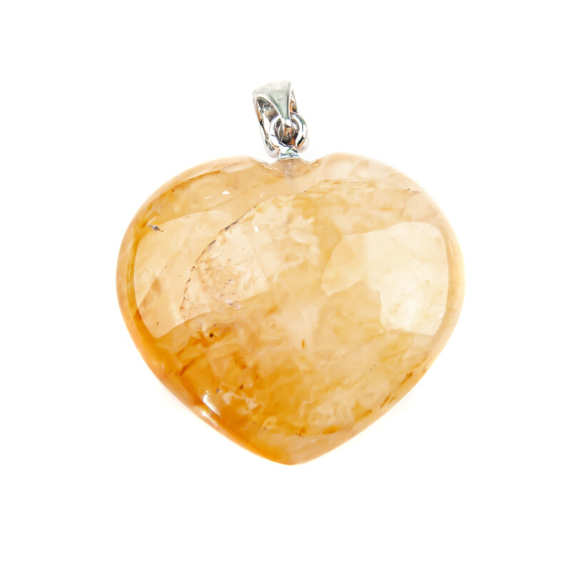 Pendant Heart Hematoid Yellow