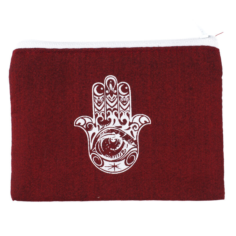 Purse Zippy Hamsa Wine Red