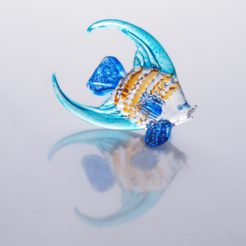 Glass Statuette Fish Turquoise