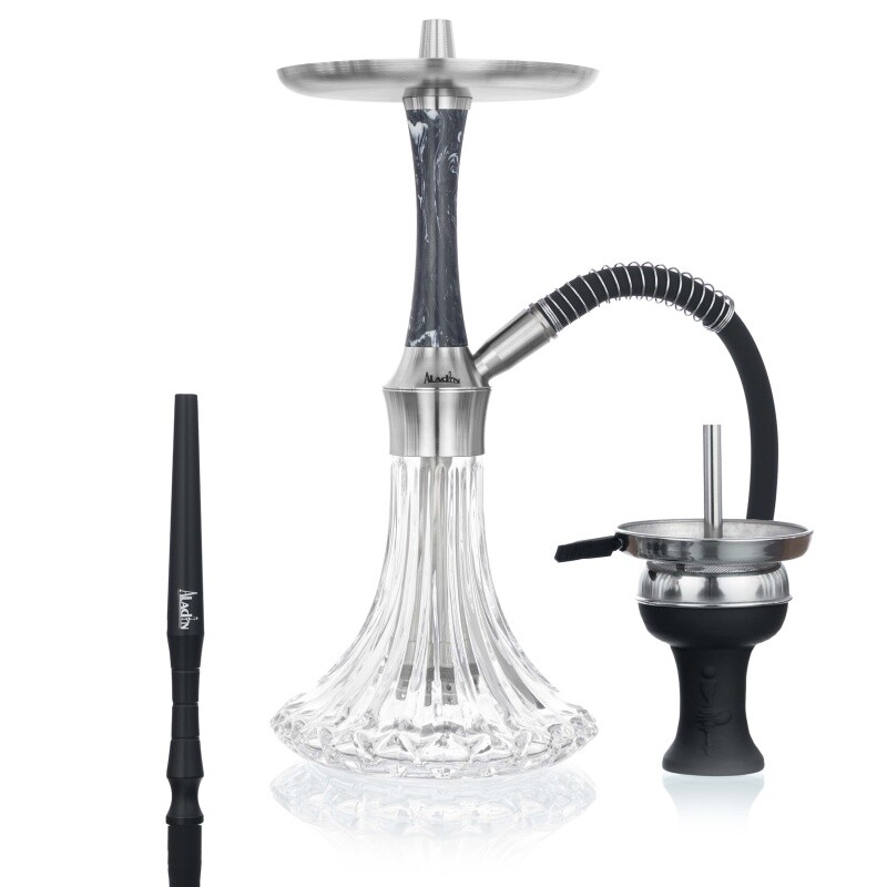 Hookah Aladin Epox 360 Silver Black Sky Pattern