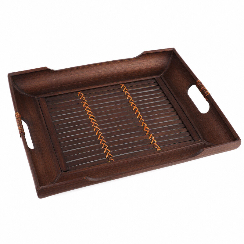 Bamboo Tray Rectangle 03 38 x 31 cm Brown