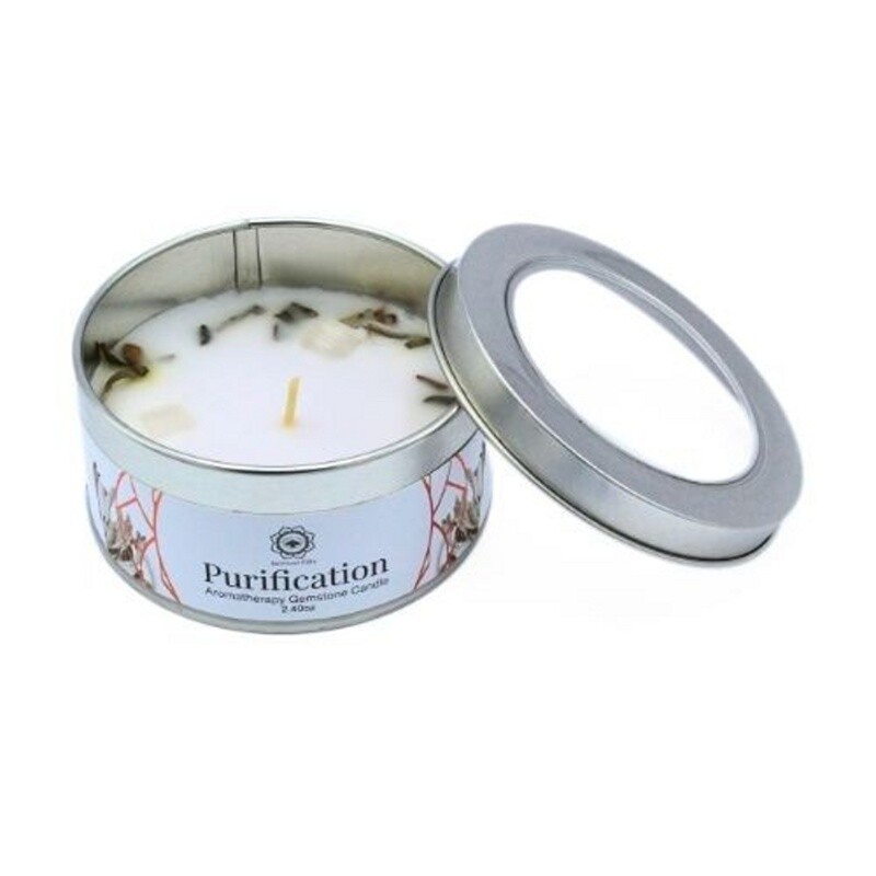 Candle Green Tree Gemstone Purification White Sage 70 g