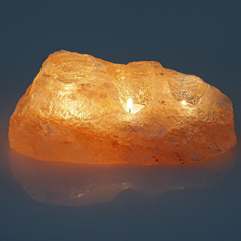 Salt Tea Light Holder Triple 1 - 2 kg