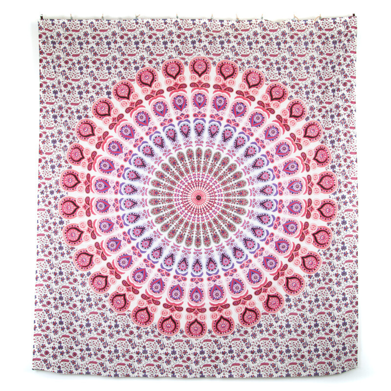 Bedspread Double Owl Mandala Pink