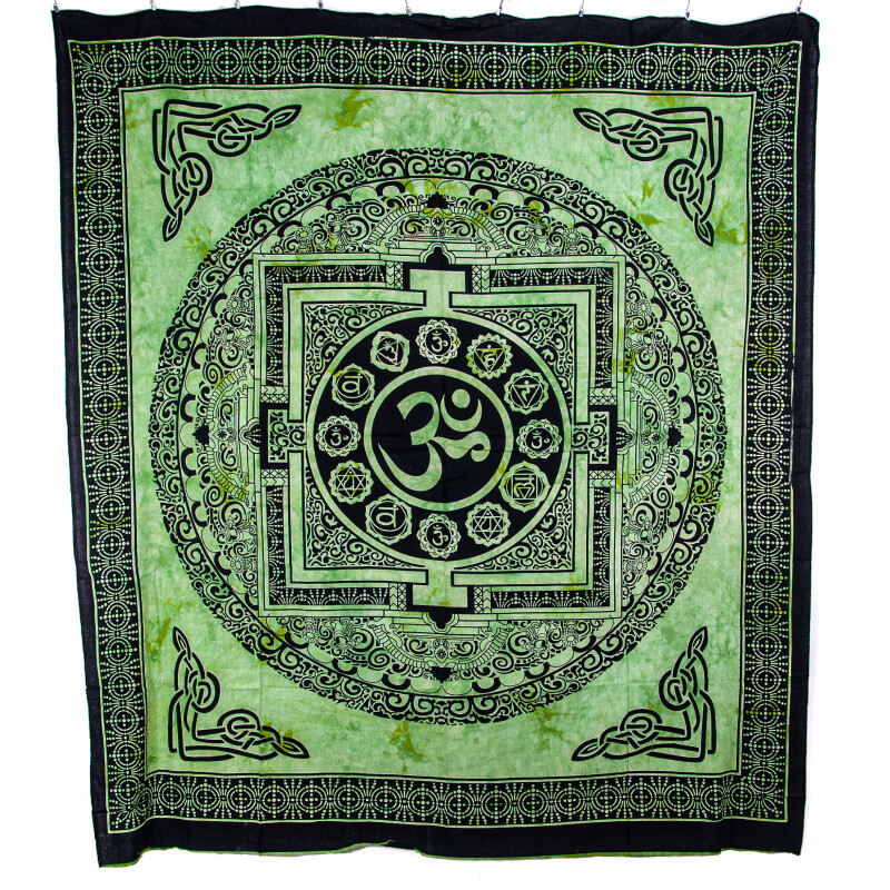 Bedspread Double Om Seal Green