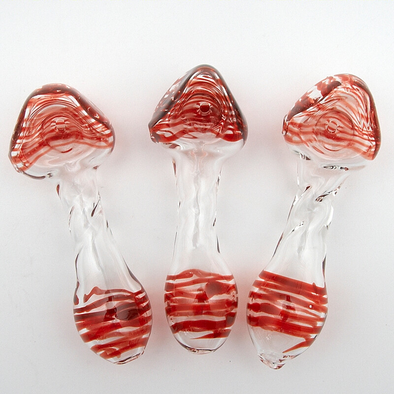 One-hitter Pyrex Magic Mushroom Red