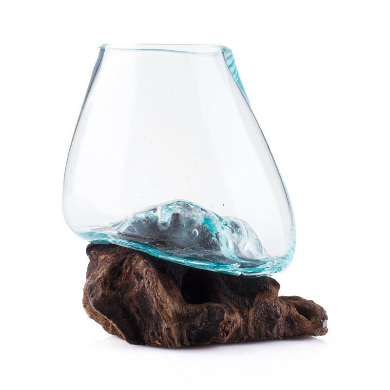 Glass Jar on Driftwood Small 03