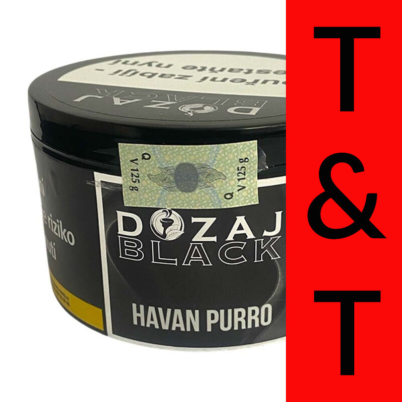 Hookah Tobacco Dozaj Black Havan Purro 125 g