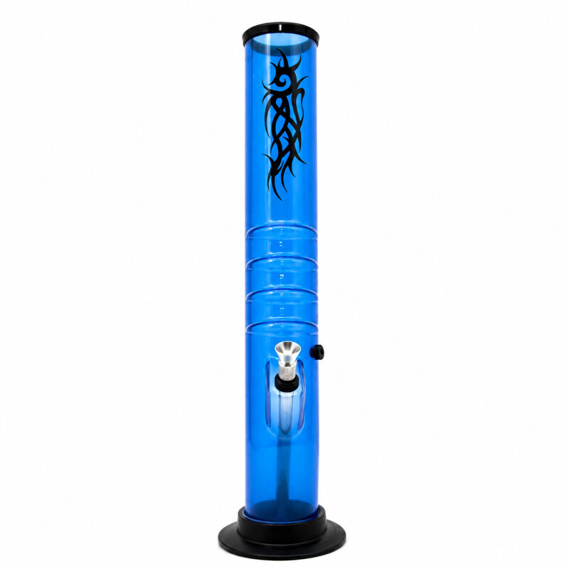 Bong Acrylic Tube Tattoo UV 37 cm Blue