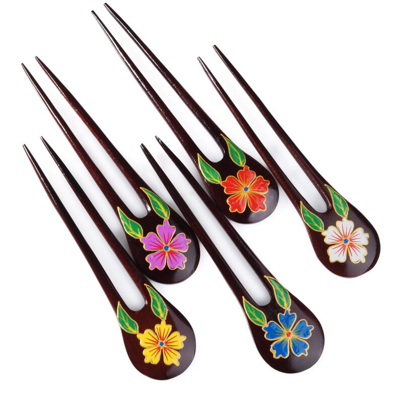Hair Stick Double Flower 09