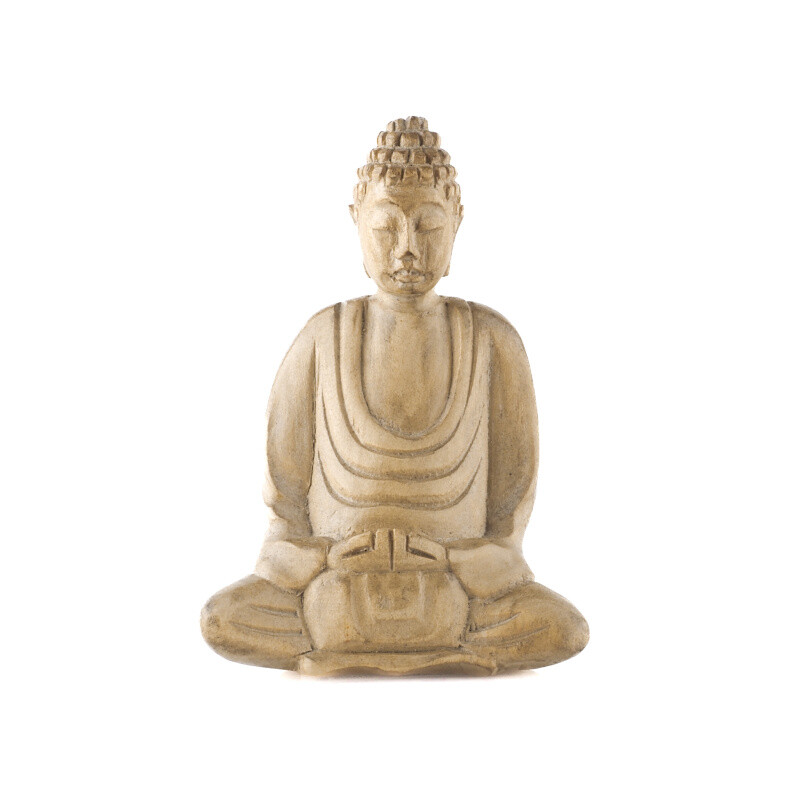 Wooden Statuette Buddha Meditation 10 cm Natural