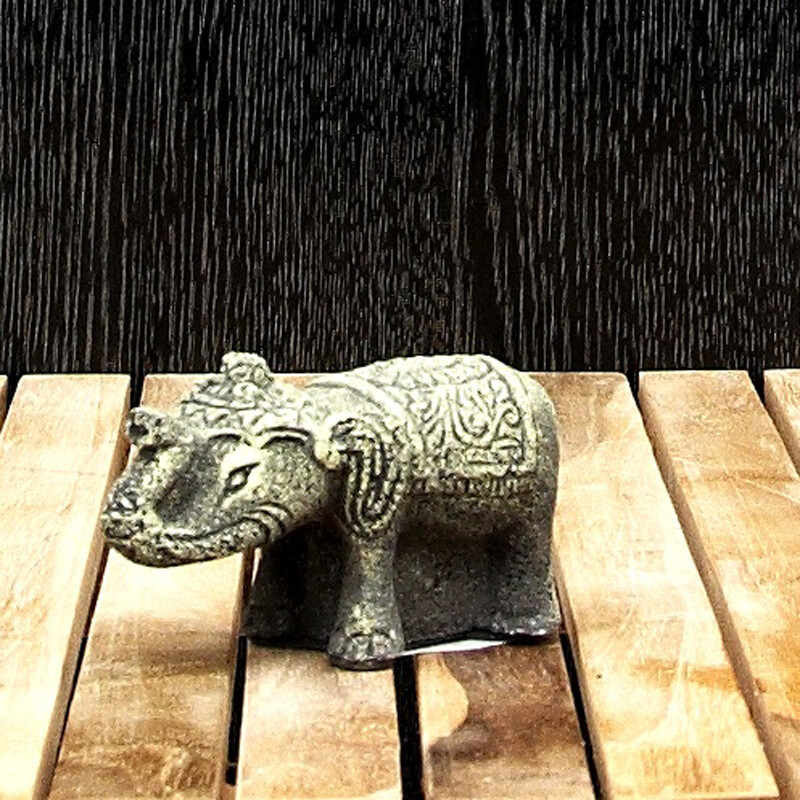 Statuette Stone Elephant 6 cm Green