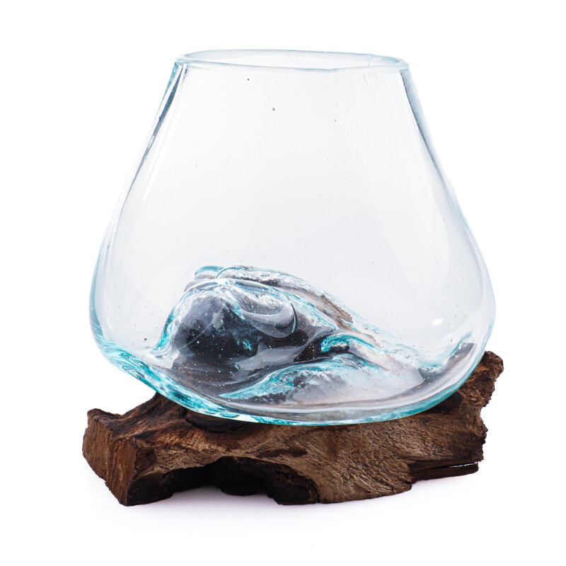 Glass Jar on Driftwood Small 09