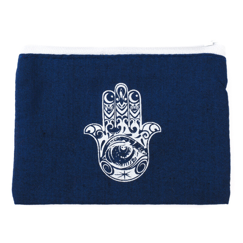 Purse Zippy Hamsa Blue
