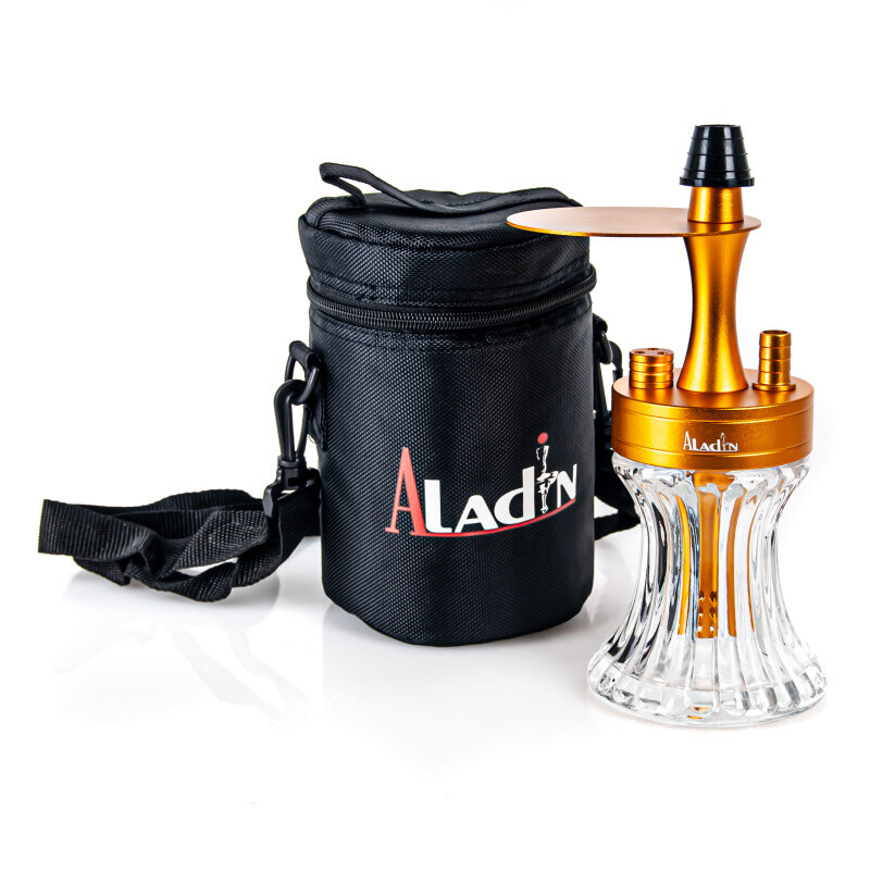 Hookah Aladin 2Go ALU Gold 23 cm Clear