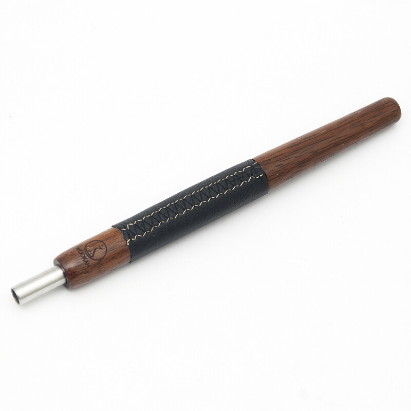 Mouthpiece Wookah MERBAU Wood/Leather Black