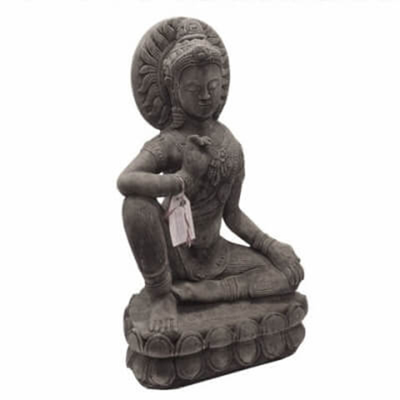 Statuette Concrete Buddha Protection 71 cm Grey