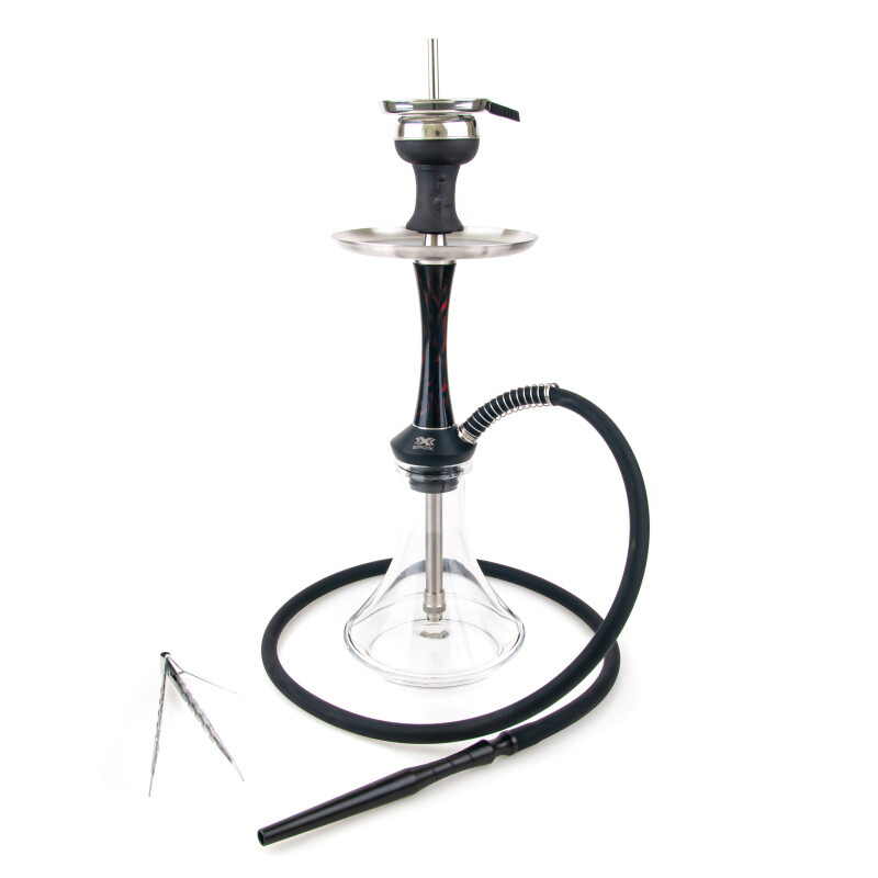 Hookah Aladin Epox Nylon 425 Black & Red - Clear