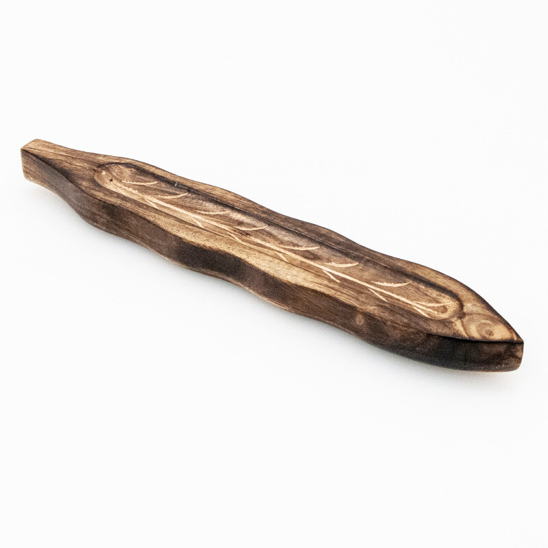 Incense Sticks Holder - Short Boat Carved