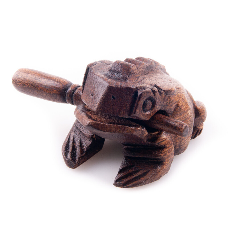 Playing Wooden Frog 8 cm Brindle