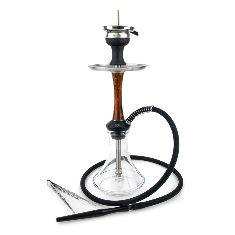 Hookah Aladin Epox Nylon 425 Black & Brown Wood - Clear