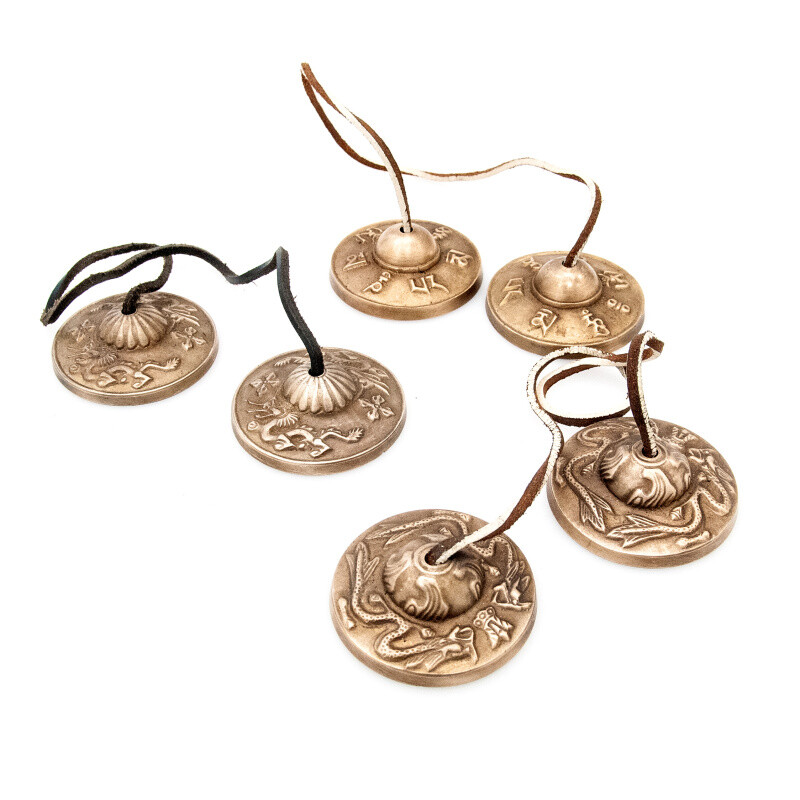 Tibetan Cymbals Tingshak with Pattern 6,5 cm