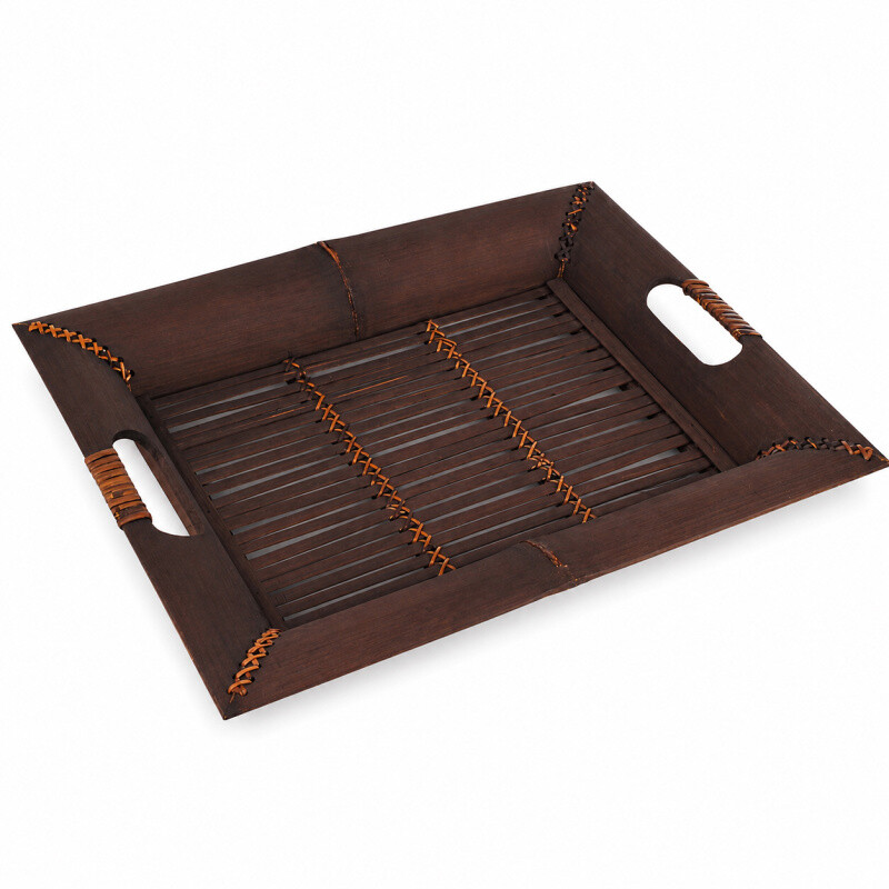 Bamboo Tray Rectangle 01 39 x 31 cm Brown