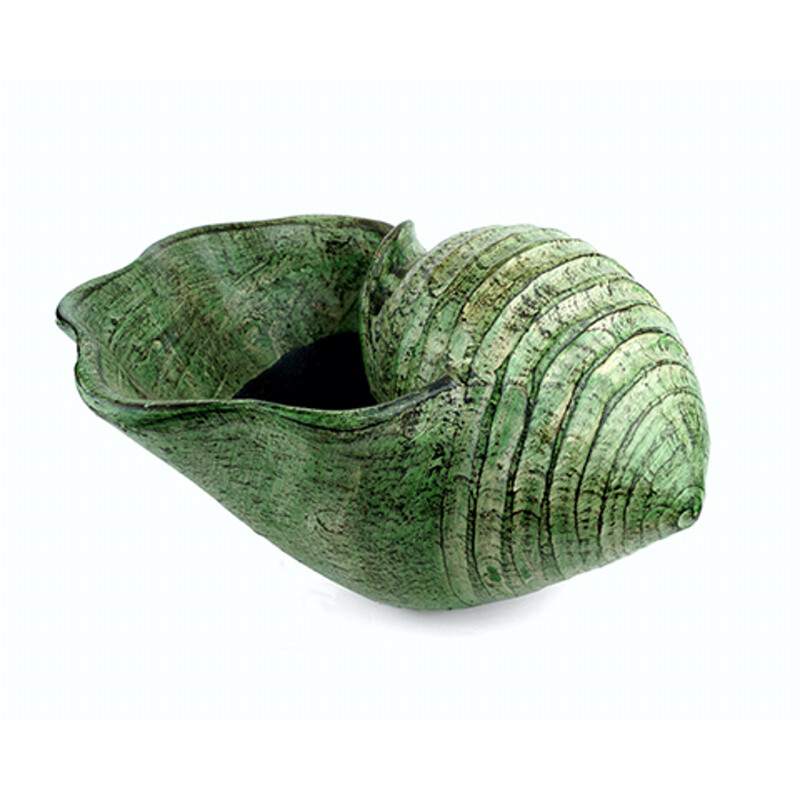 Concrete Flowerpot Shell 29 cm Green