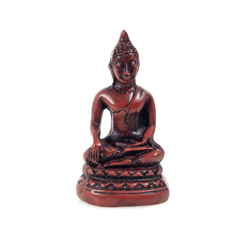 Statuette Resin Buddha Touching 6 cm Brown