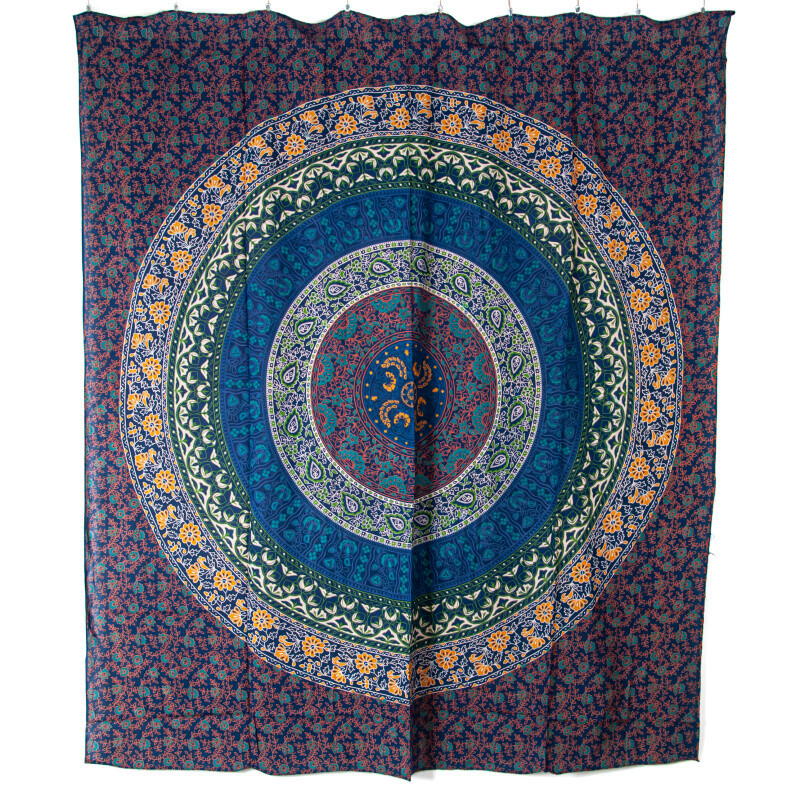 Bedspread Double Flower Mandala Blue