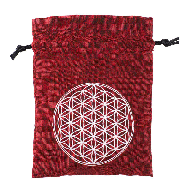 Gift Bag Flower of Life 11 x 14 cm Wine Red
