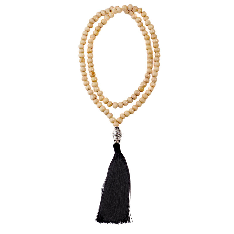 Japa Mala Buddha Head Light 09 mm Black
