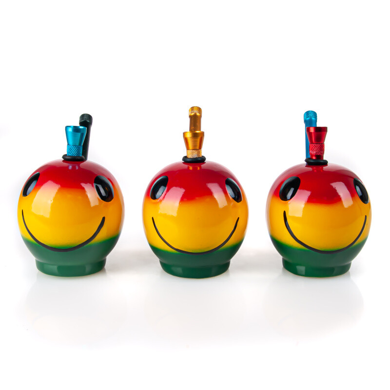 Bong Ceramic Smiley I. 10 cm Rasta