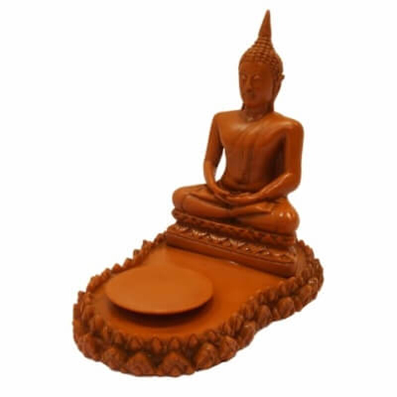 Statuette Resin Buddha Meditation Candle 18 cm