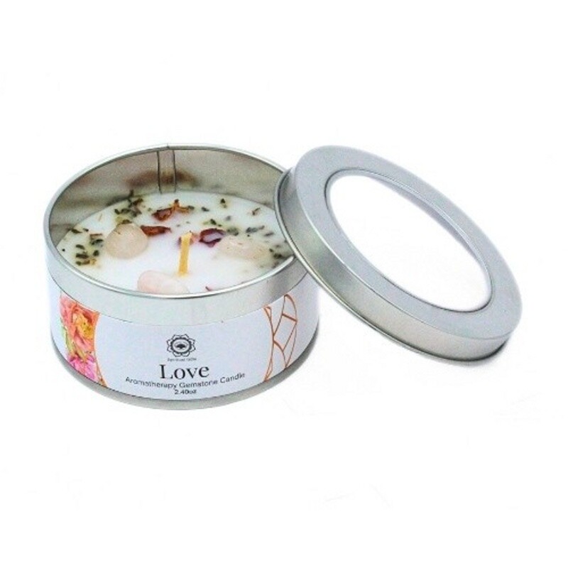 Candle Green Tree Gemstone Love Rose 70 g