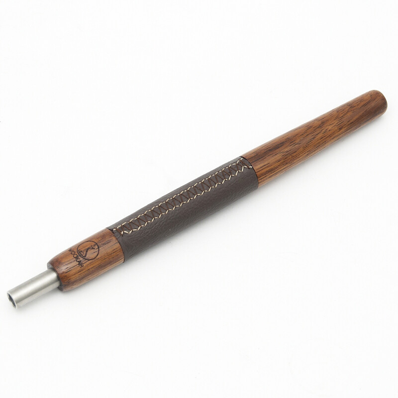 Mouthpiece Wookah MERBAU Wood/Leather Brown