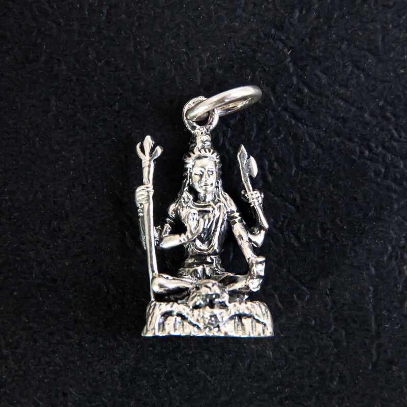 Silver Pendant Shiva on Pedestal