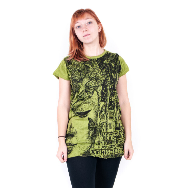 T-shirt Ladies' SURE Butterfly Buddha L Green